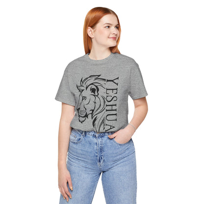 Yeshua Lion Tee Unisex Jersey Short Sleeve Tshirt, Hebraic Messianic Christian Apparel, Lion of Judah Shirt, Religious Graphic Tee, Biblical