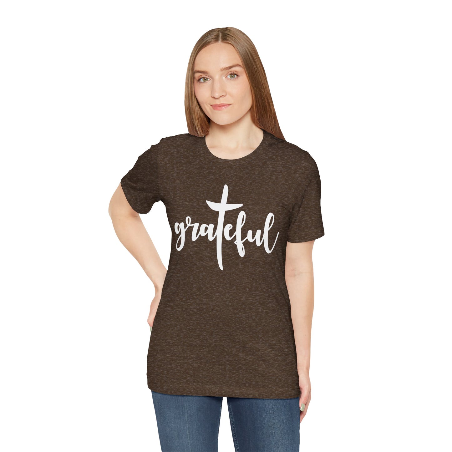 Grateful Cross Unisex Tee, Religious Shirt, Christian T-Shirt, Faith Apparel, Inspirational Top