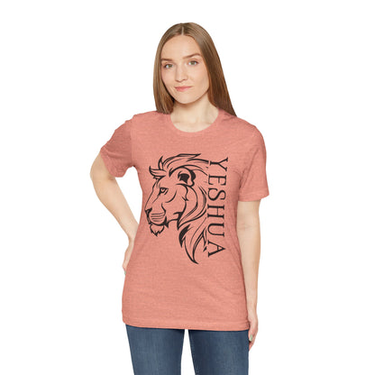 Yeshua Lion Tee Unisex Jersey Short Sleeve Tshirt, Hebraic Messianic Christian Apparel, Lion of Judah Shirt, Religious Graphic Tee, Biblical