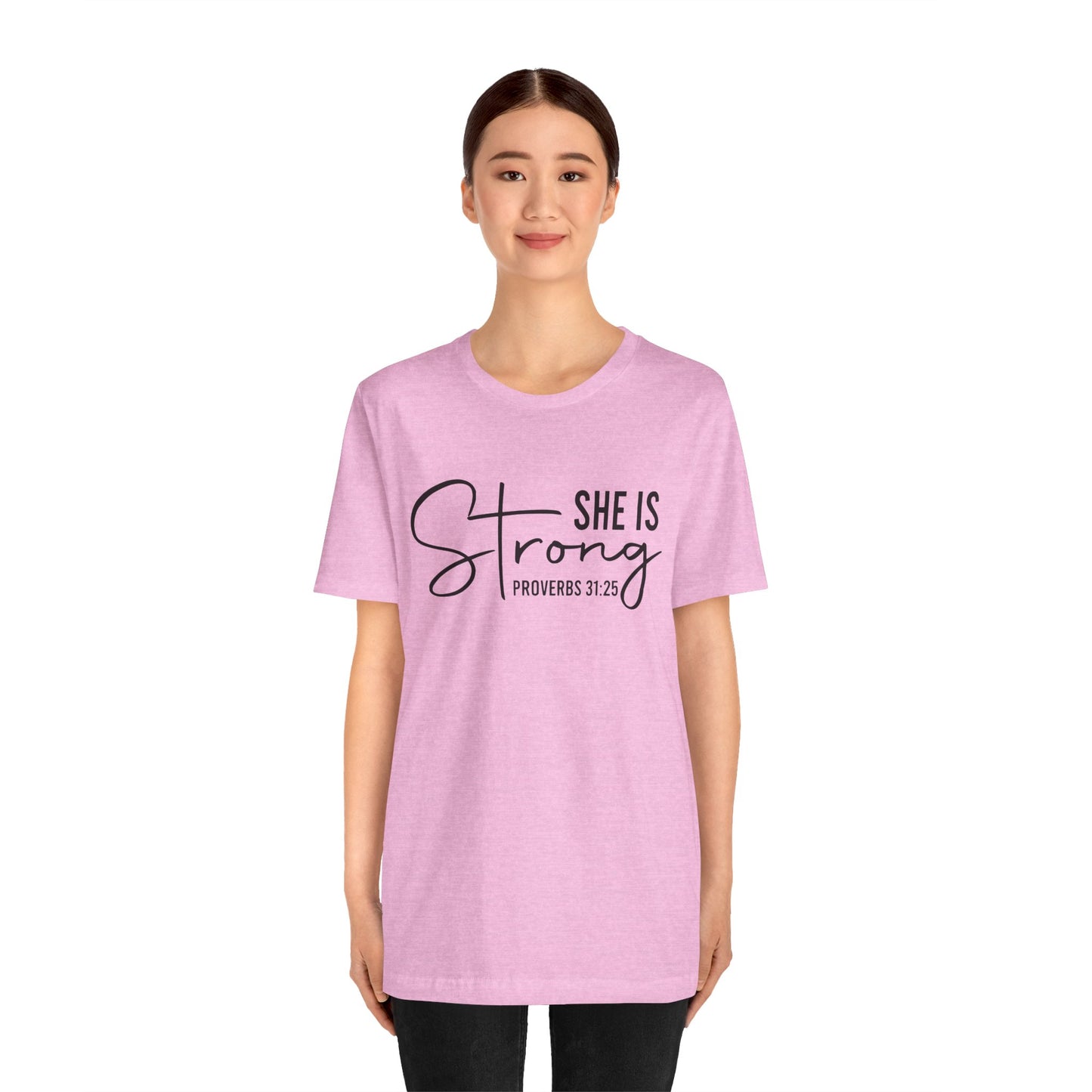 She is Strong Unisex Tee, Empowering Tshirt, Feminist Shirt, Inspirational Top, Gender Neutral Apparel