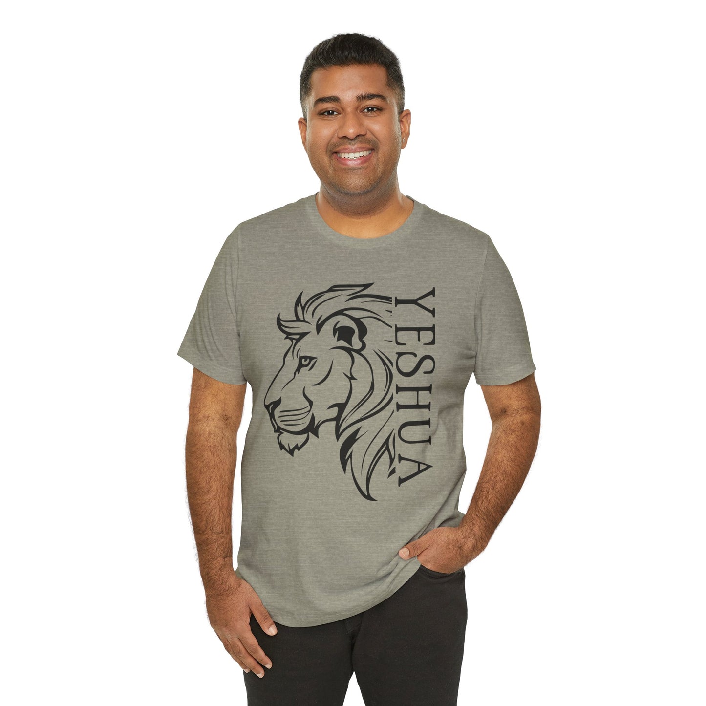 Yeshua Lion Tee Unisex Jersey Short Sleeve Tshirt, Hebraic Messianic Christian Apparel, Lion of Judah Shirt, Religious Graphic Tee, Biblical