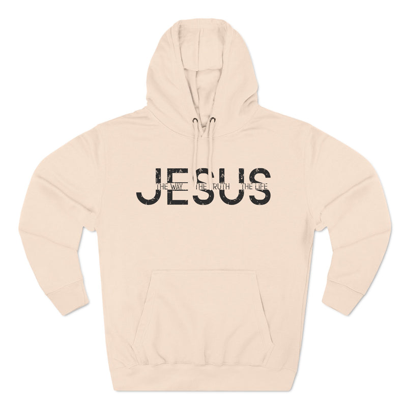 Religious Christian Three-Panel Fleece Hoodie, Bible Quote Sweatshirt, Christian Apparel, Religious Gift, Jesus Hoodie, Christian Clothing