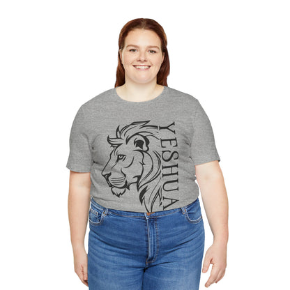 Yeshua Lion Tee Unisex Jersey Short Sleeve Tshirt, Hebraic Messianic Christian Apparel, Lion of Judah Shirt, Religious Graphic Tee, Biblical