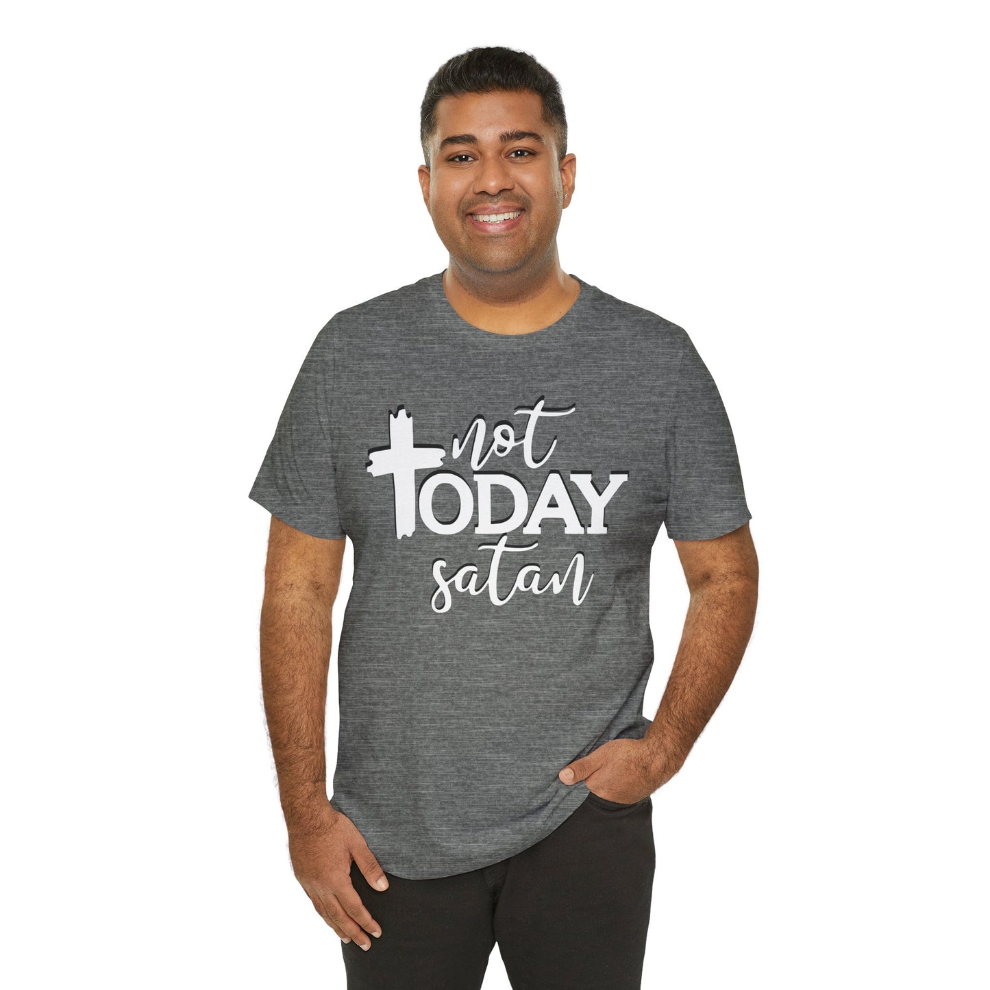 Bold Graphic Tee: Embrace the Sass with, "Not Today Satan" Graphic Tee, Funny T-Shirt, Vintage Tee, Sarcastic Shirt, Statement Tee