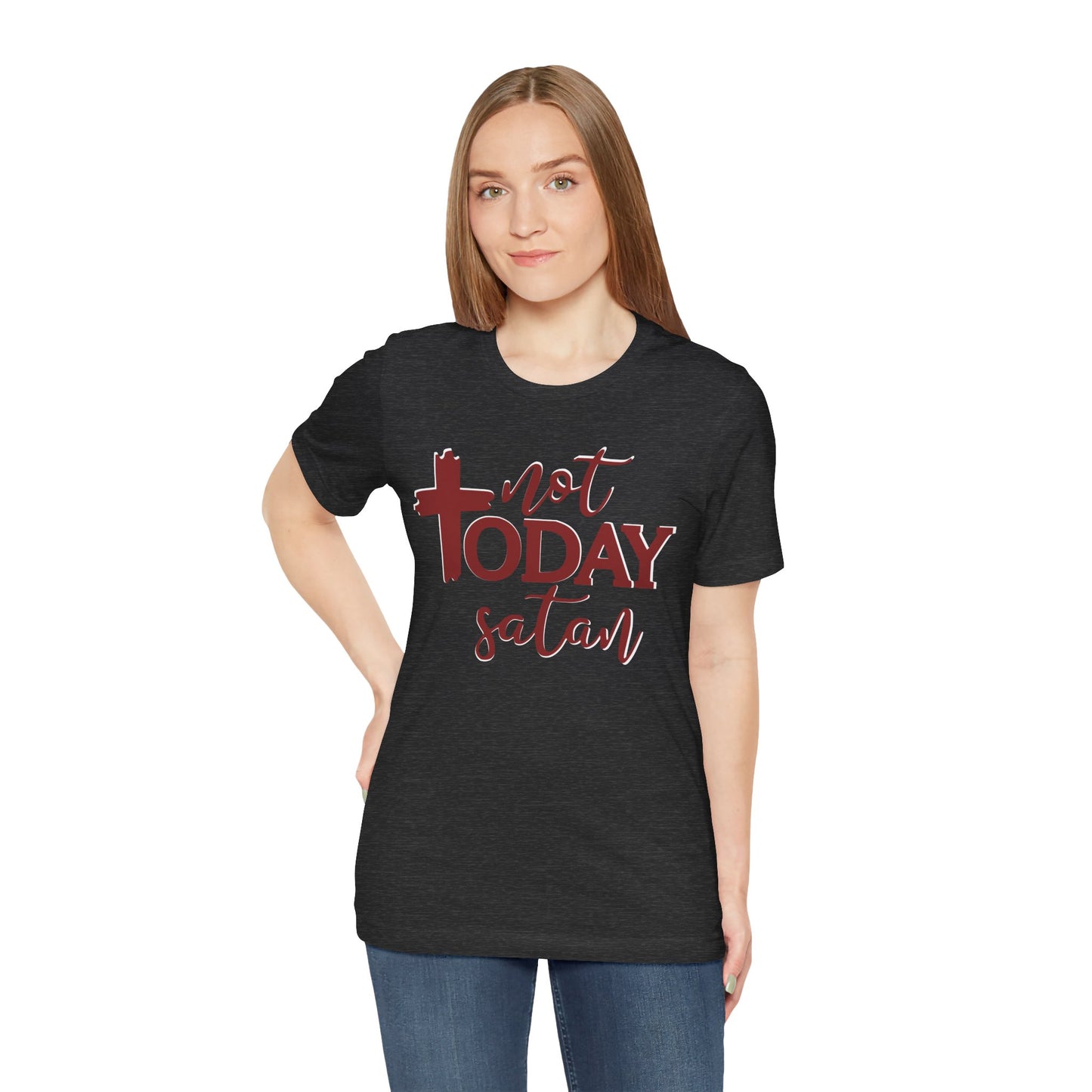 Bold Graphic Tee: Embrace the Sass with, "Not Today Satan" Graphic Tee, Funny T-Shirt, Vintage Tee, Sarcastic Shirt, Statement Tee