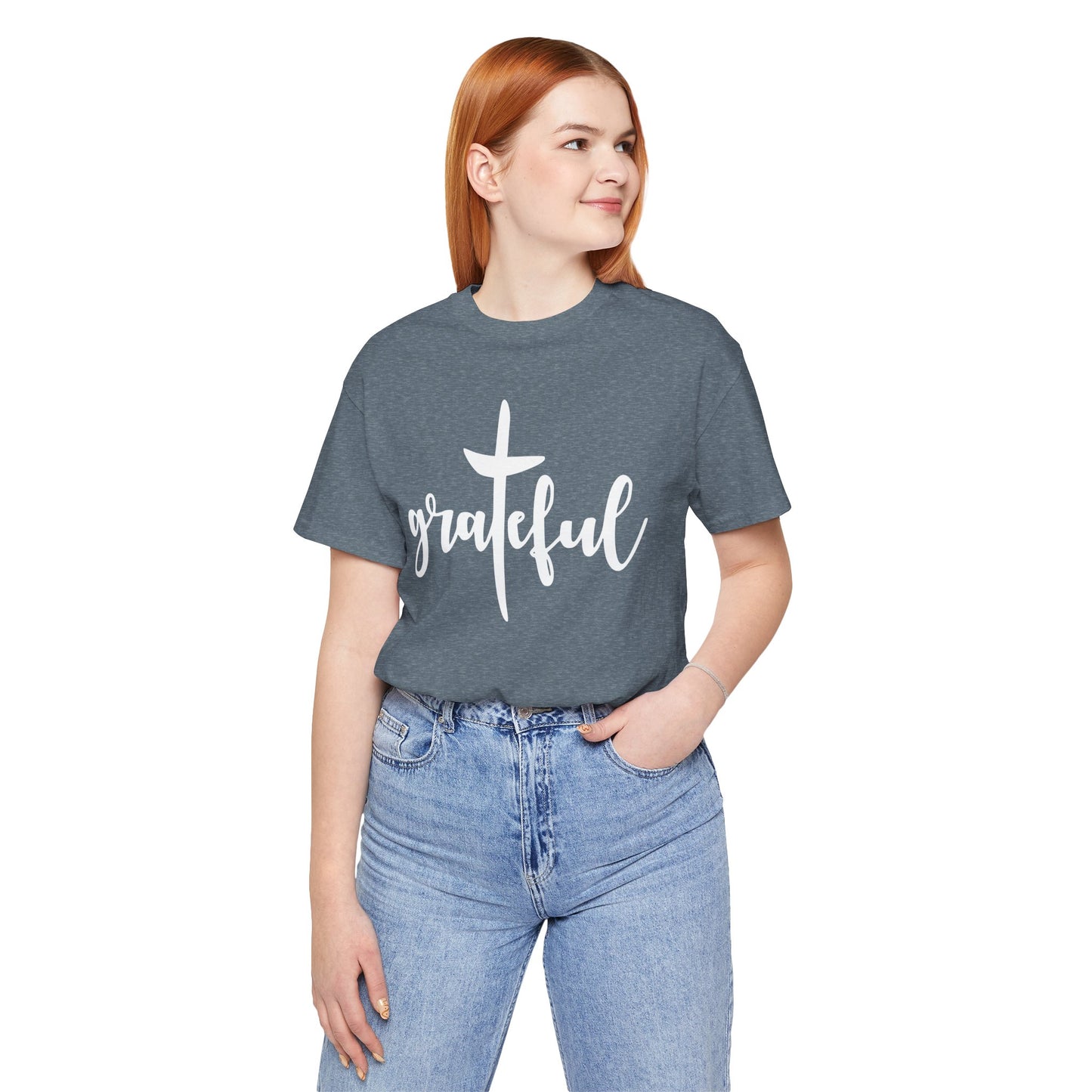 Grateful Cross Unisex Tee, Religious Shirt, Christian T-Shirt, Faith Apparel, Inspirational Top