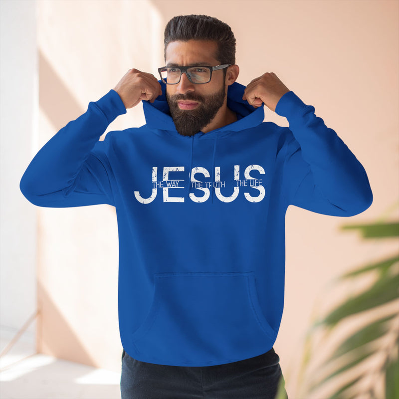 Religious Christian Three-Panel Fleece Hoodie, Bible Quote Sweatshirt, Christian Apparel, Religious Gift, Jesus Hoodie, Christian Clothing