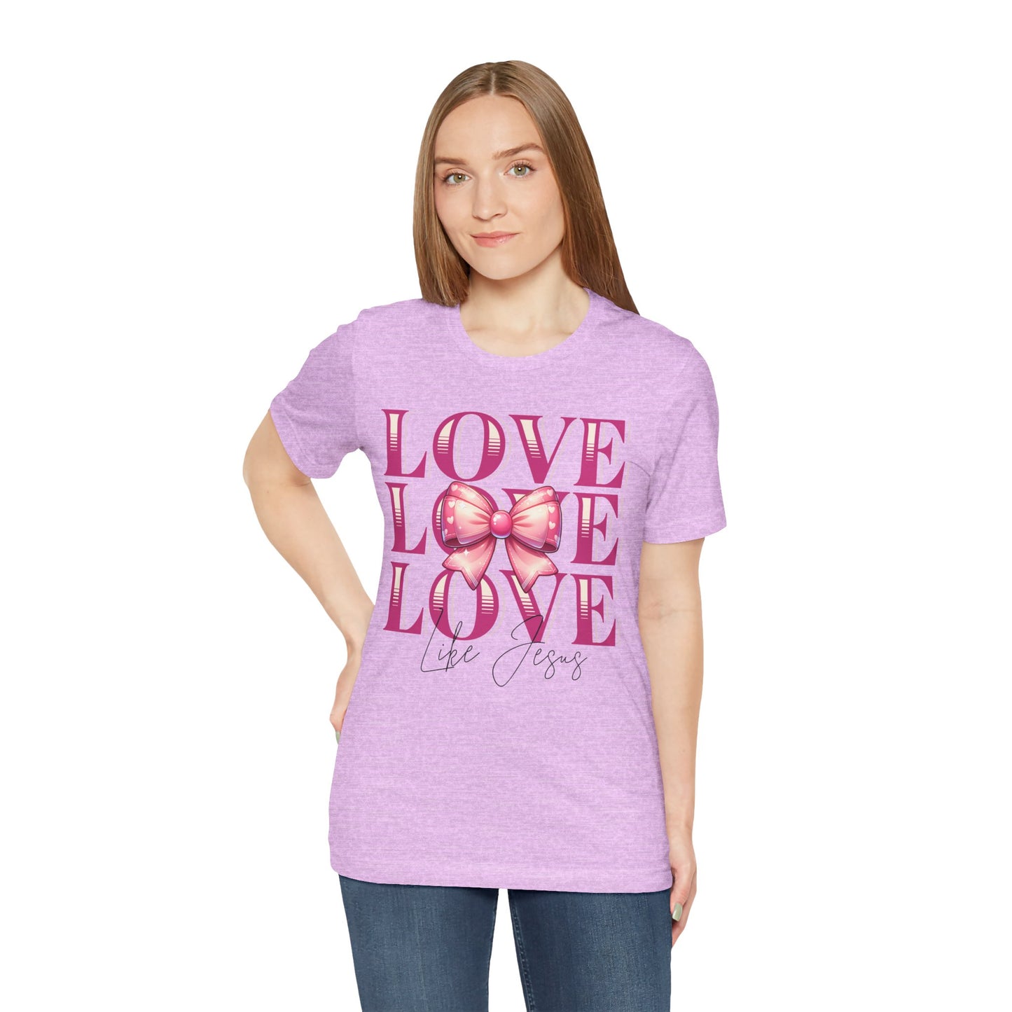 Love Like Jesus Tee, Cute Christian Shirt, Inspirational Tee, Gift for Her, Faith-Based Fashion, Summer Outfit