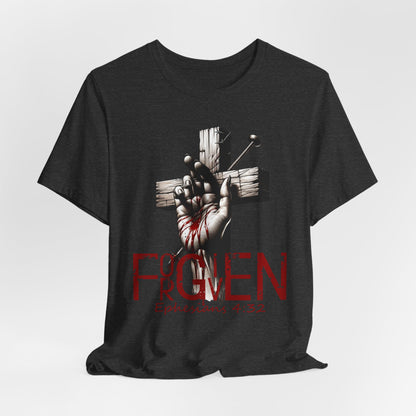 Forgiven Graphic Tee, Christian Unisex Shirt, Religious Short Sleeve Top, Inspirational T-Shirt, Spiritual Clothing