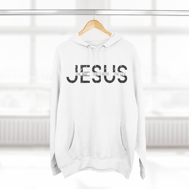Religious Christian Three-Panel Fleece Hoodie, Bible Quote Sweatshirt, Christian Apparel, Religious Gift, Jesus Hoodie, Christian Clothing