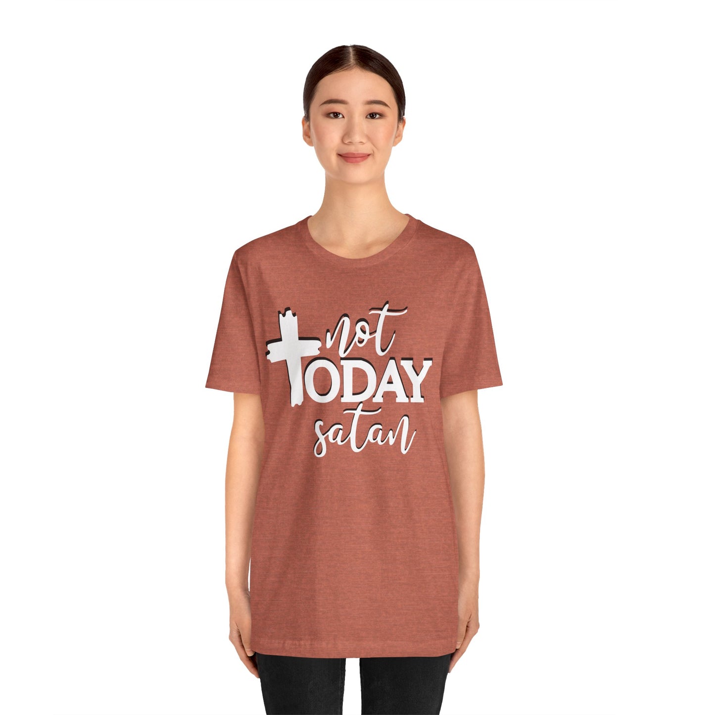 Bold Graphic Tee: Embrace the Sass with, "Not Today Satan" Graphic Tee, Funny T-Shirt, Vintage Tee, Sarcastic Shirt, Statement Tee