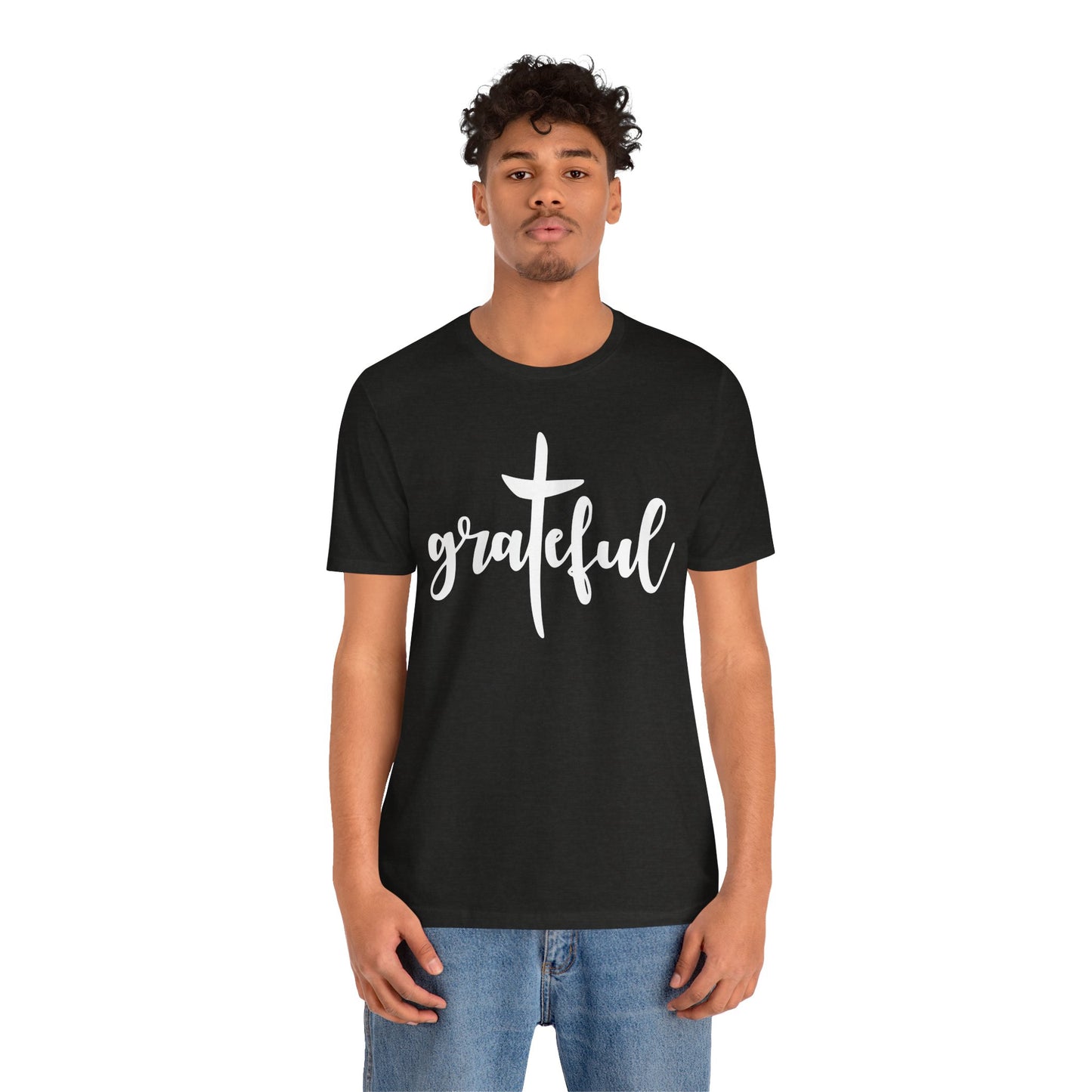 Grateful Cross Unisex Tee, Religious Shirt, Christian T-Shirt, Faith Apparel, Inspirational Top