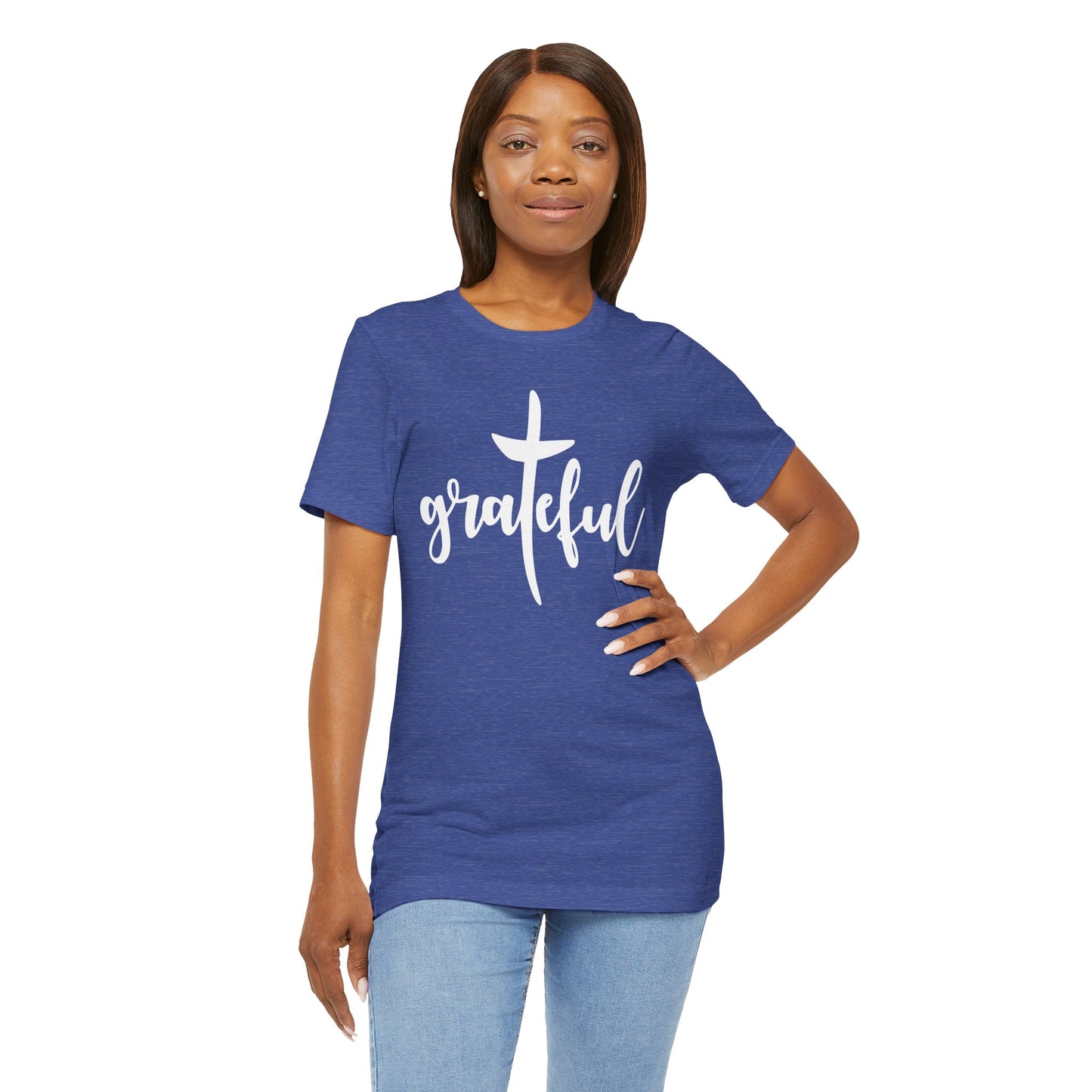 Grateful Cross Unisex Tee, Religious Shirt, Christian T-Shirt, Faith Apparel, Inspirational Top