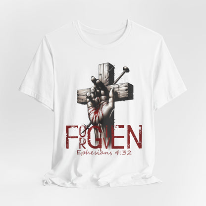 Forgiven Graphic Tee, Christian Unisex Shirt, Religious Short Sleeve Top, Inspirational T-Shirt, Spiritual Clothing