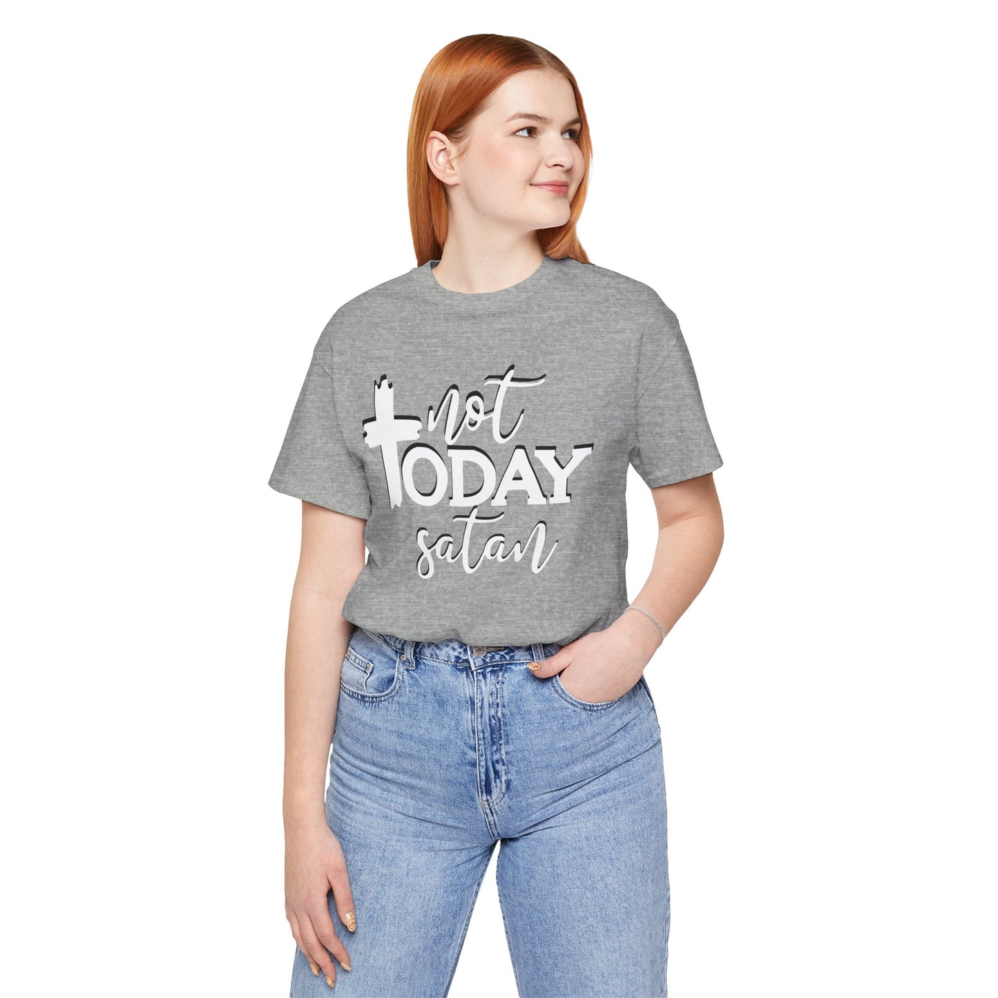 Bold Graphic Tee: Embrace the Sass with, "Not Today Satan" Graphic Tee, Funny T-Shirt, Vintage Tee, Sarcastic Shirt, Statement Tee