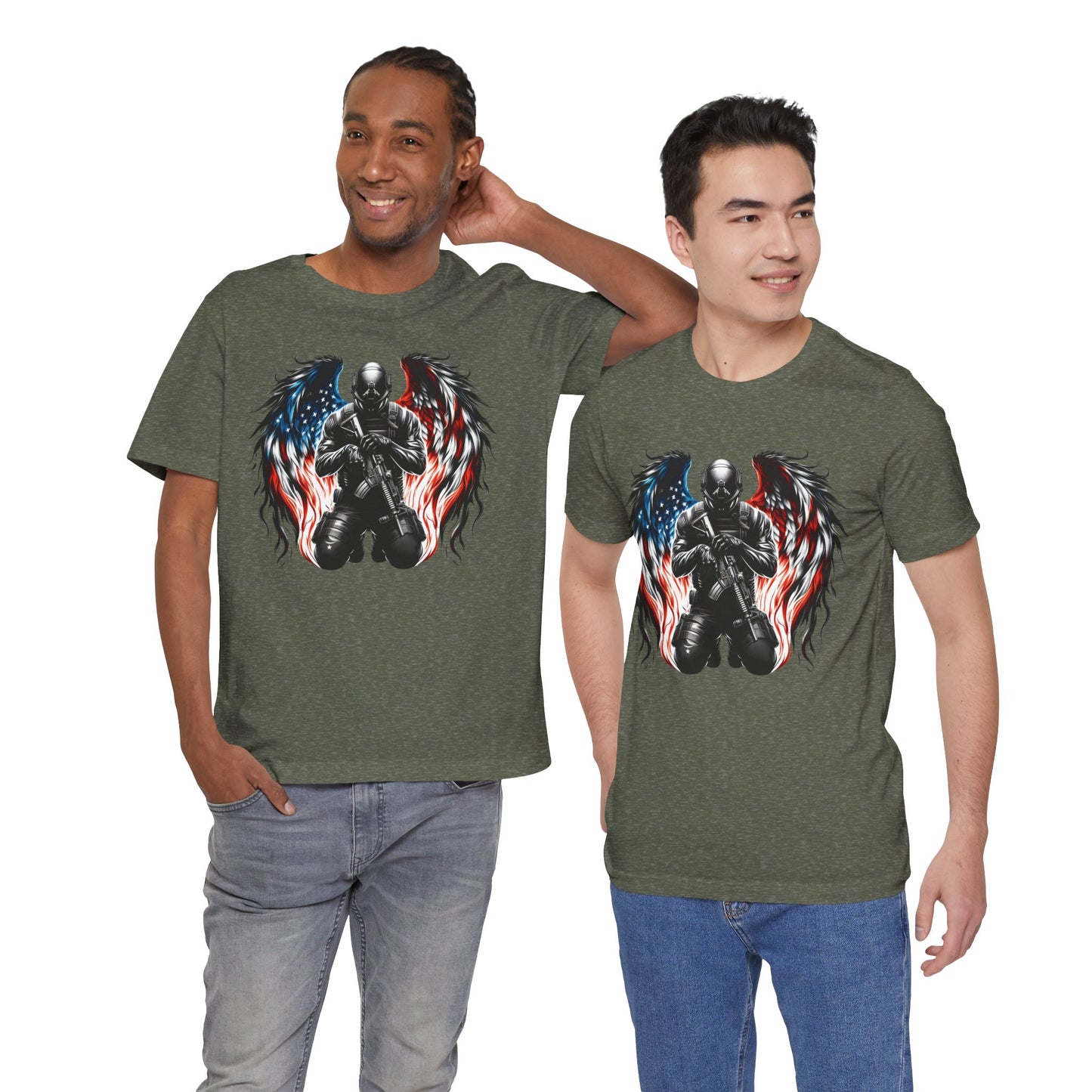 Patriotic Soldier with Angel Tee