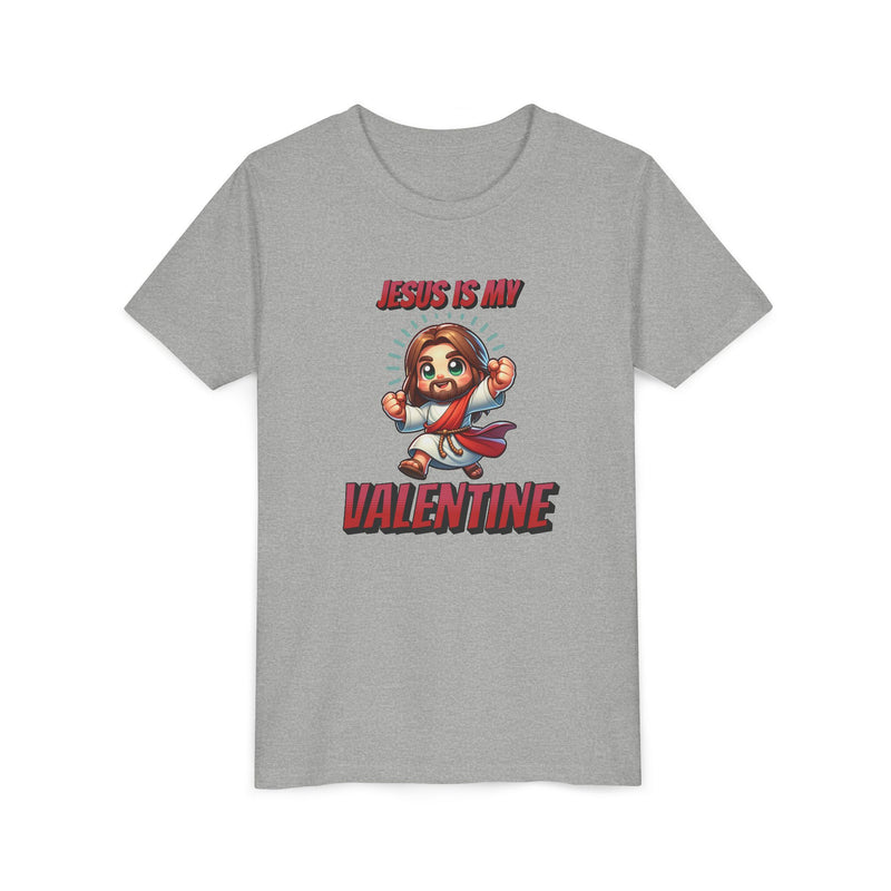 Jesus Is My Valentine Youth Tee, Cute Christian Shirt, Valentine's Day Gift, Kids Graphic Tee, Religious Youth Apparel