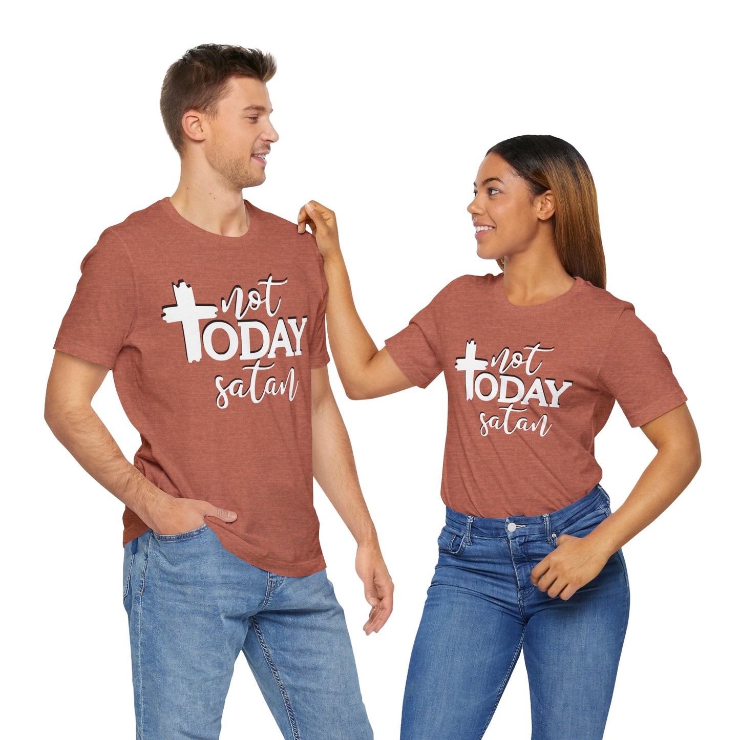 Bold Graphic Tee: Embrace the Sass with, "Not Today Satan" Graphic Tee, Funny T-Shirt, Vintage Tee, Sarcastic Shirt, Statement Tee