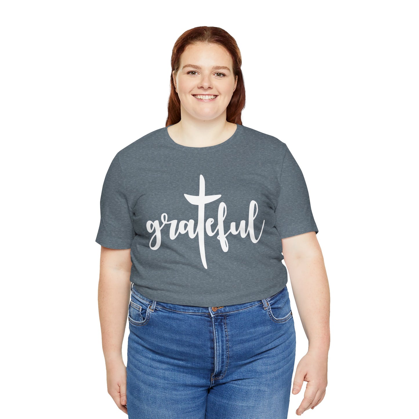 Grateful Cross Unisex Tee, Religious Shirt, Christian T-Shirt, Faith Apparel, Inspirational Top