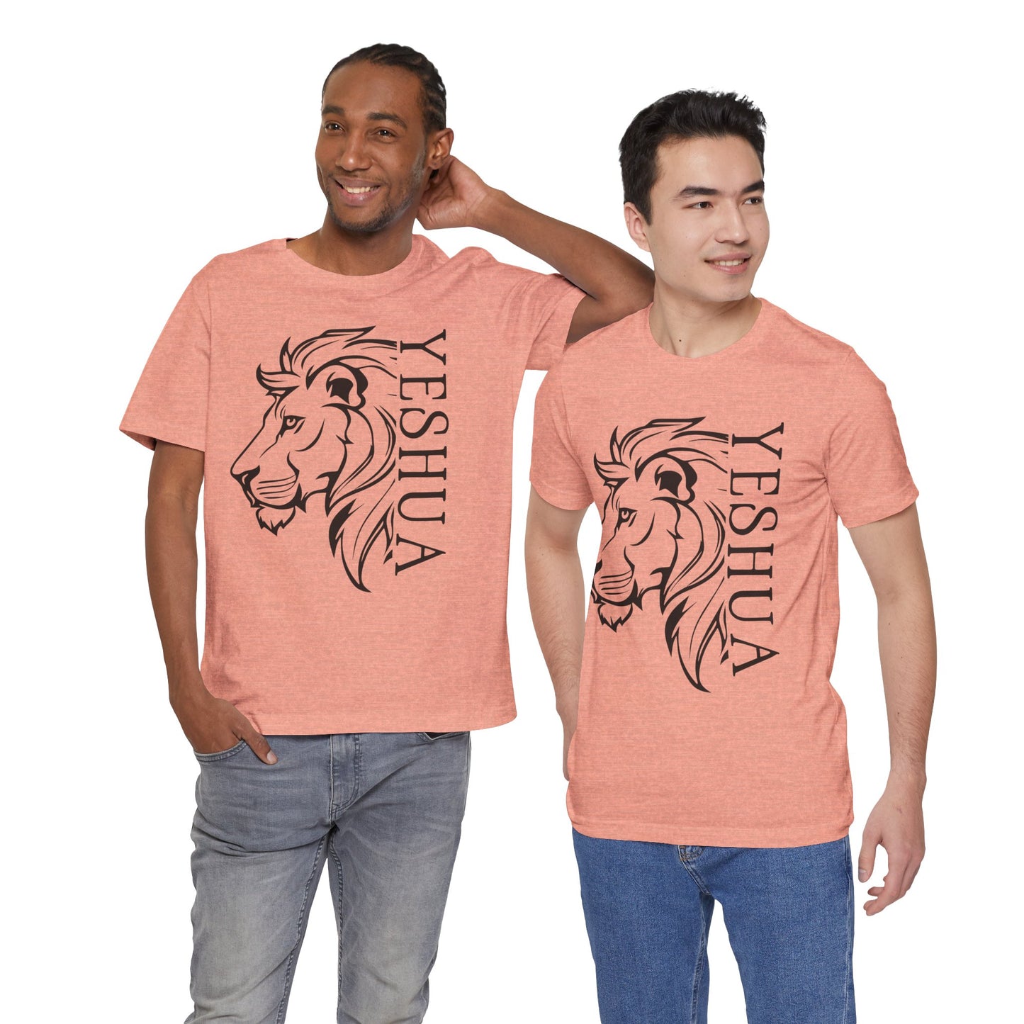 Yeshua Lion Tee Unisex Jersey Short Sleeve Tshirt, Hebraic Messianic Christian Apparel, Lion of Judah Shirt, Religious Graphic Tee, Biblical