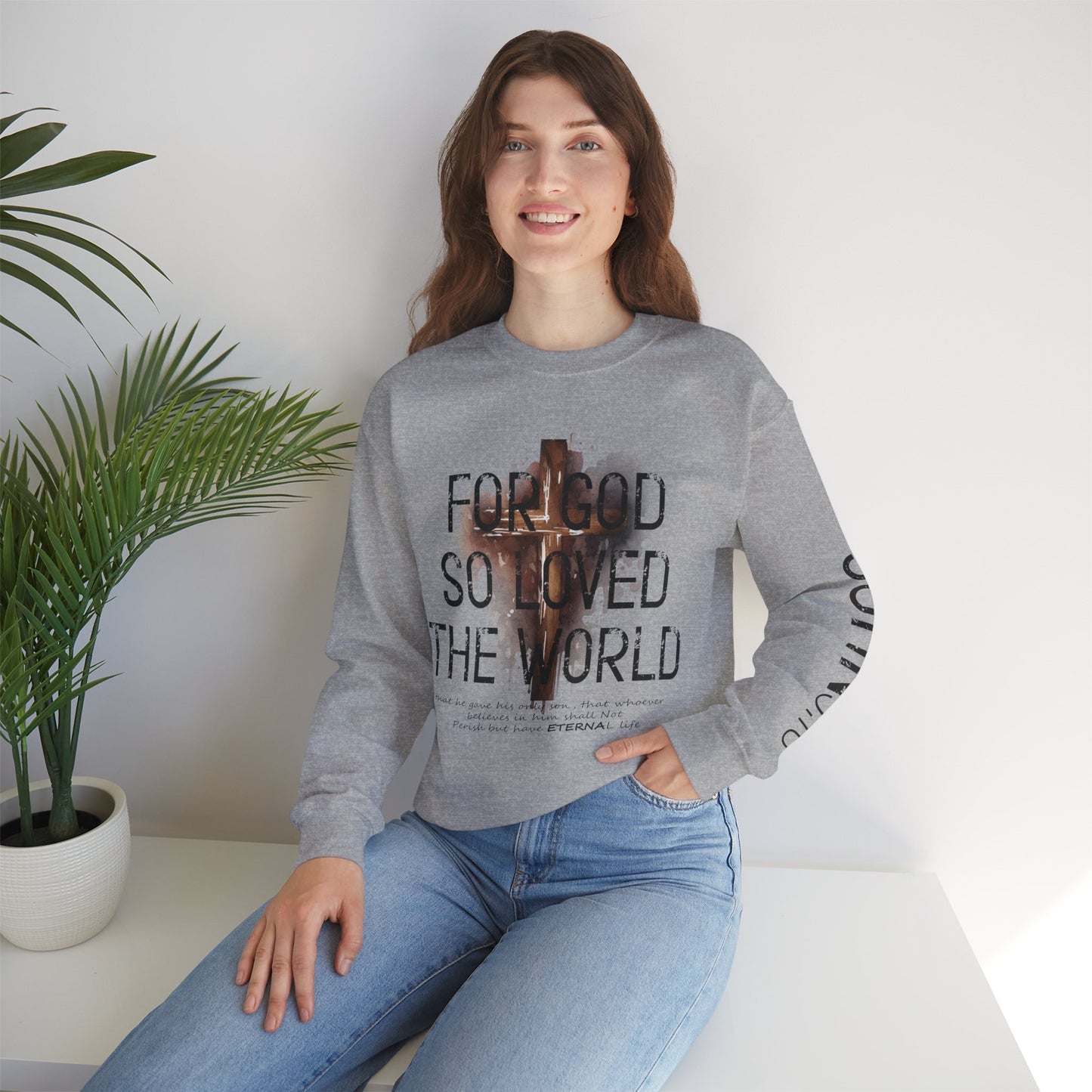 Heavenly Threads - Bible Verse Unisex Sweatshirt, Christian Apparel, Inspirational Jumper, Faith Crewneck, Religious Gift for Him or Her