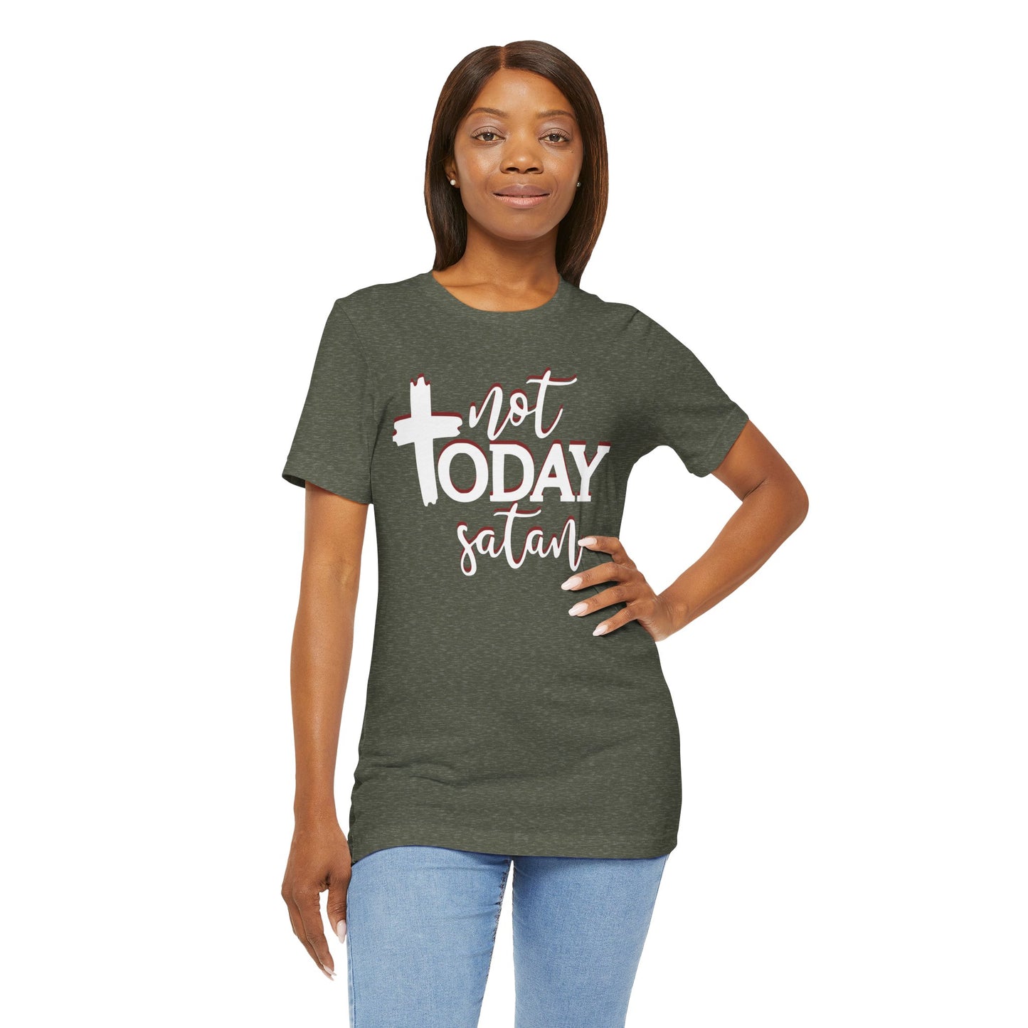 Bold Graphic Tee: Embrace the Sass with, "Not Today Satan" Graphic Tee, Funny T-Shirt, Vintage Tee, Sarcastic Shirt, Statement Tee