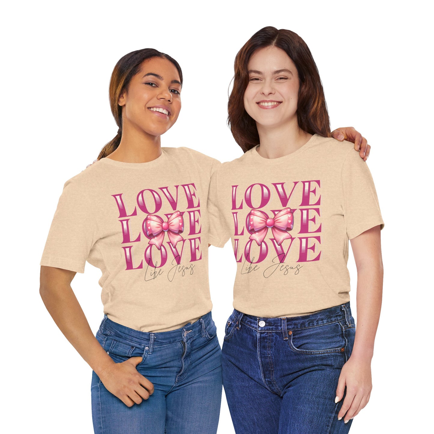 Love Like Jesus Tee, Cute Christian Shirt, Inspirational Tee, Gift for Her, Faith-Based Fashion, Summer Outfit