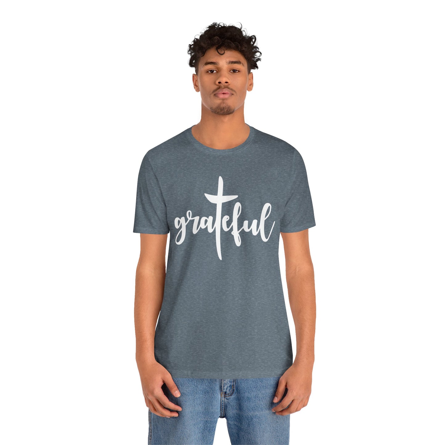 Grateful Cross Unisex Tee, Religious Shirt, Christian T-Shirt, Faith Apparel, Inspirational Top