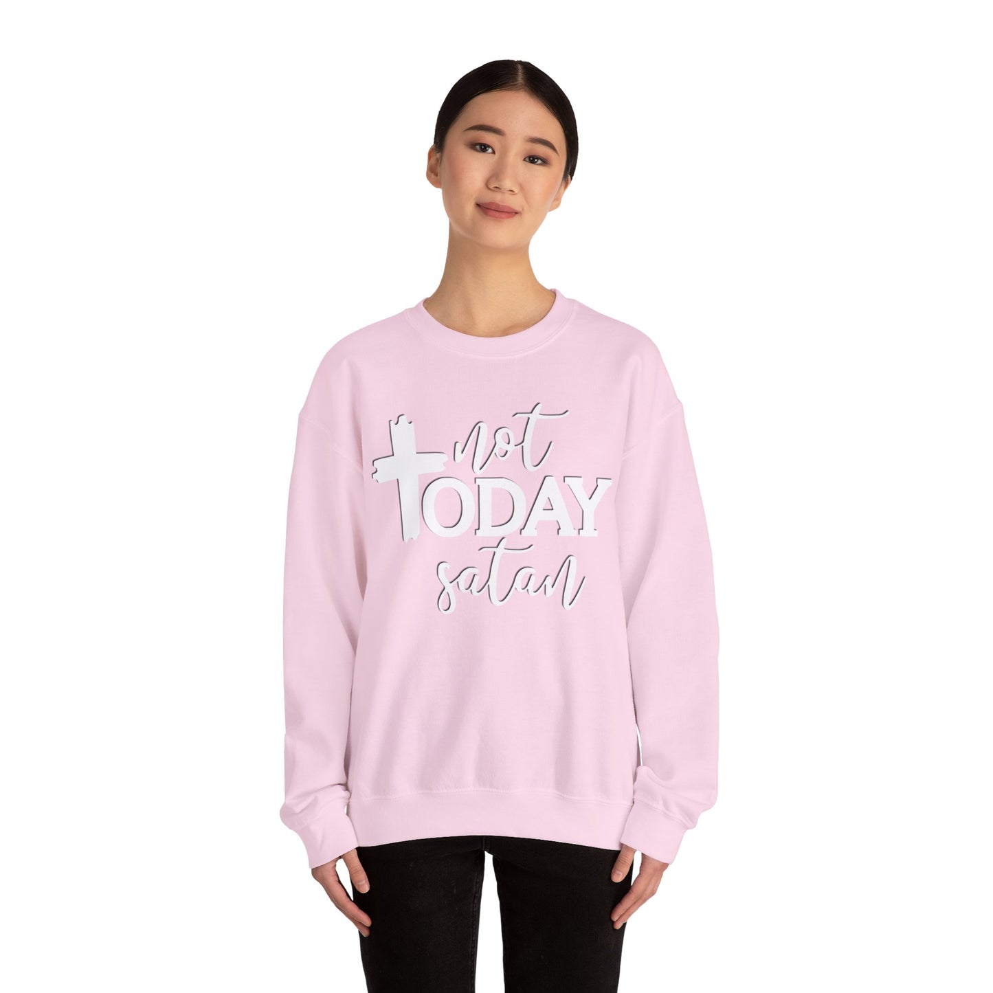 Sweatshirt, Not Today Satan, Anti-Satan, Funny Crewneck, Unisex Graphic Jumper, Gift for Him Her, Sarcastic Apparel