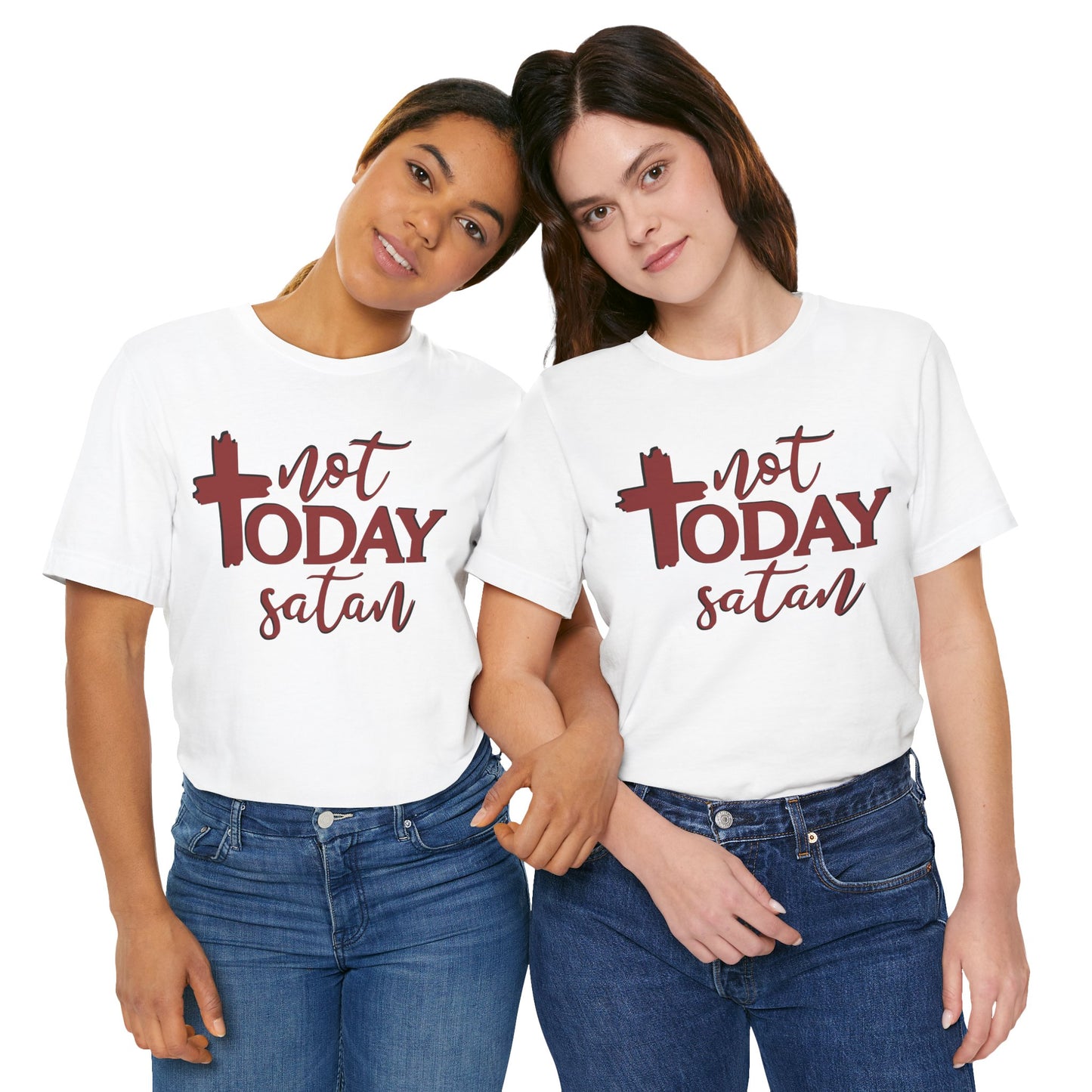 Bold Graphic Tee: Embrace the Sass with, "Not Today Satan" Graphic Tee, Funny T-Shirt, Vintage Tee, Sarcastic Shirt, Statement Tee