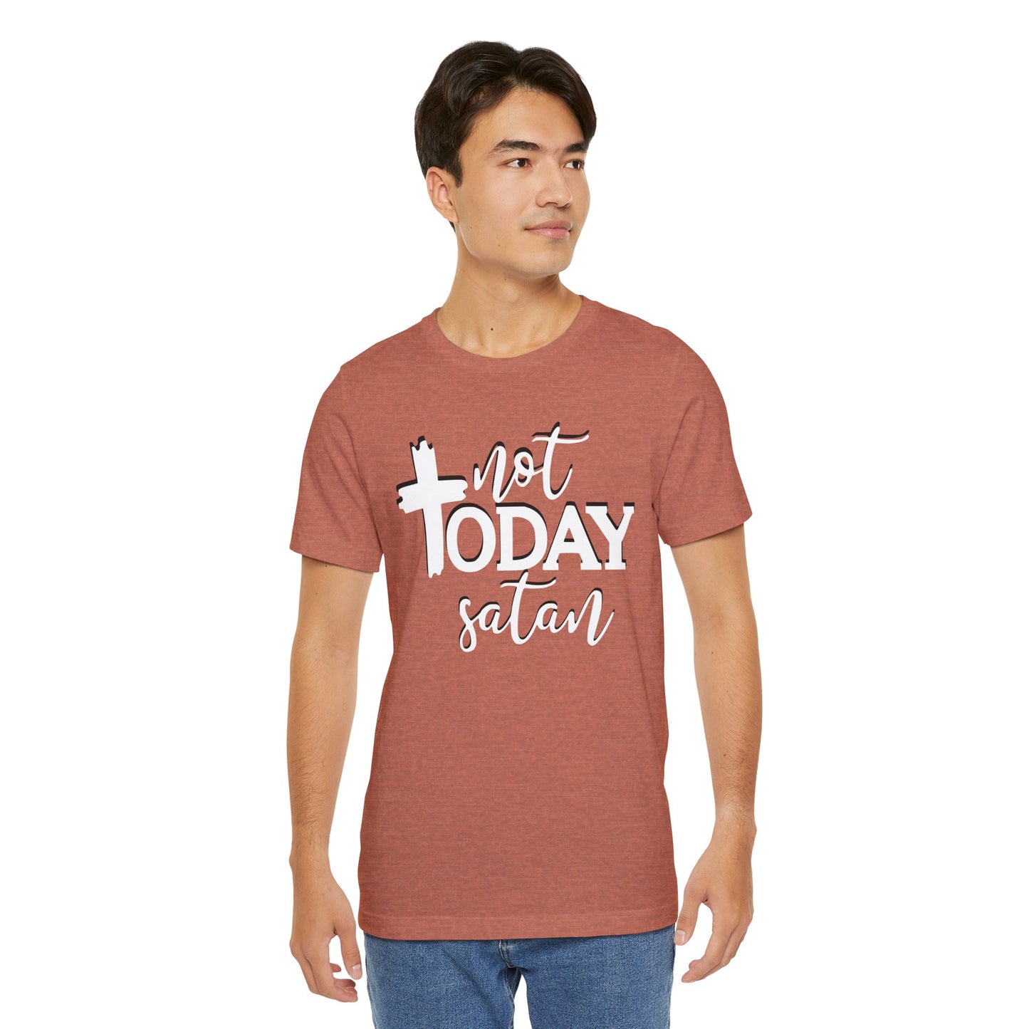 Bold Graphic Tee: Embrace the Sass with, "Not Today Satan" Graphic Tee, Funny T-Shirt, Vintage Tee, Sarcastic Shirt, Statement Tee