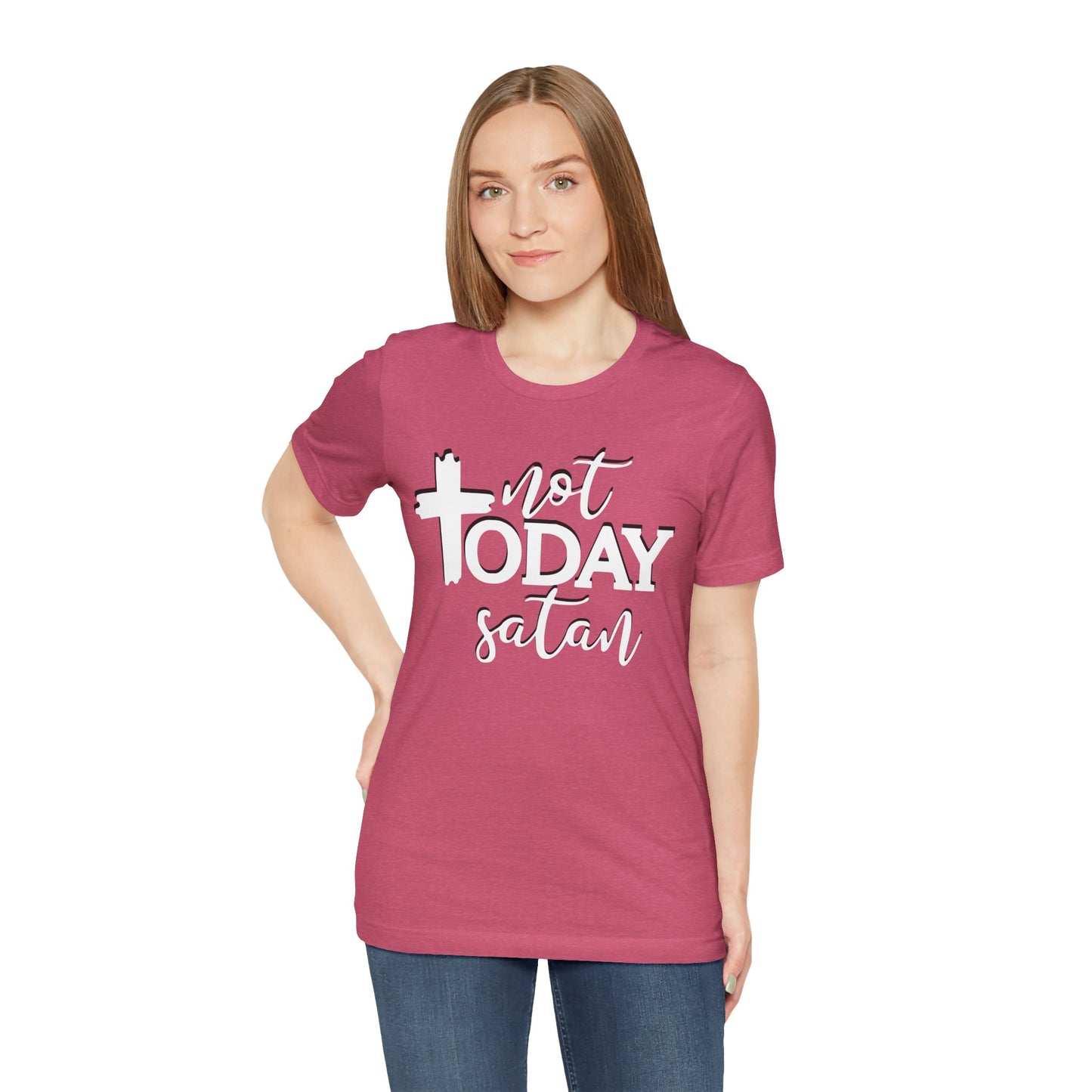 Bold Graphic Tee: Embrace the Sass with, "Not Today Satan" Graphic Tee, Funny T-Shirt, Vintage Tee, Sarcastic Shirt, Statement Tee