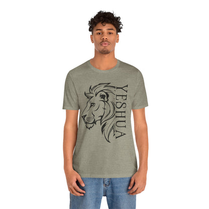 Yeshua Lion Tee Unisex Jersey Short Sleeve Tshirt, Hebraic Messianic Christian Apparel, Lion of Judah Shirt, Religious Graphic Tee, Biblical