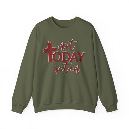 Sweatshirt, Not Today Satan, Anti-Satan, Funny Crewneck, Unisex Graphic Jumper, Gift for Him Her, Sarcastic Apparel