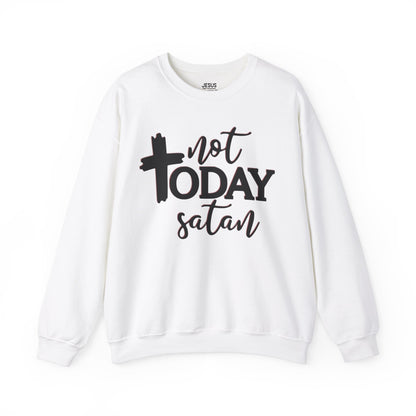 Sweatshirt, Not Today Satan, Anti-Satan, Funny Crewneck, Unisex Graphic Jumper, Gift for Him Her, Sarcastic Apparel