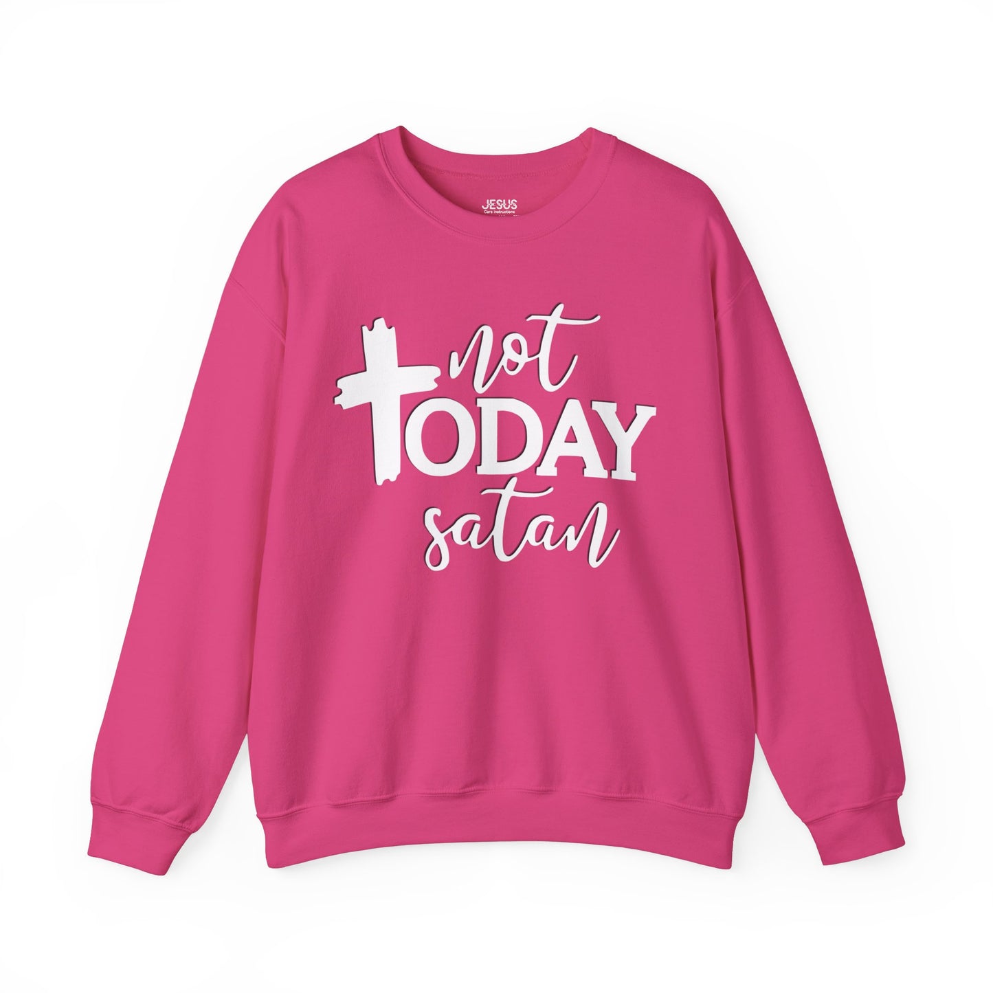 Sweatshirt, Not Today Satan, Anti-Satan, Funny Crewneck, Unisex Graphic Jumper, Gift for Him Her, Sarcastic Apparel