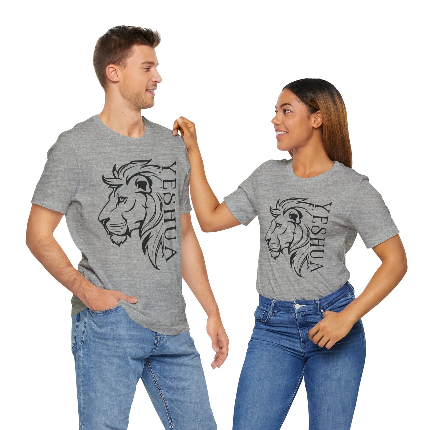 Yeshua Lion Tee Unisex Jersey Short Sleeve Tshirt, Hebraic Messianic Christian Apparel, Lion of Judah Shirt, Religious Graphic Tee, Biblical