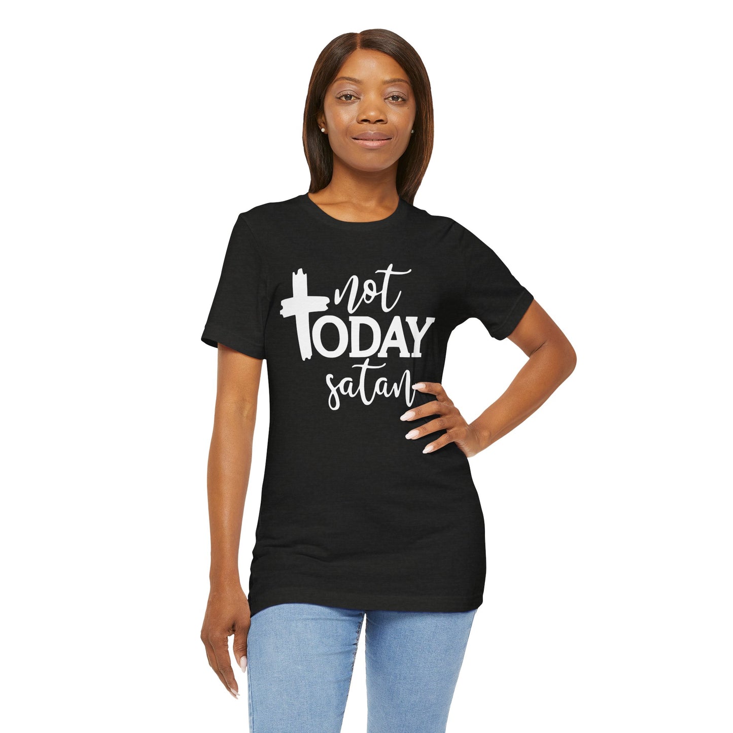 Bold Graphic Tee: Embrace the Sass with, "Not Today Satan" Graphic Tee, Funny T-Shirt, Vintage Tee, Sarcastic Shirt, Statement Tee