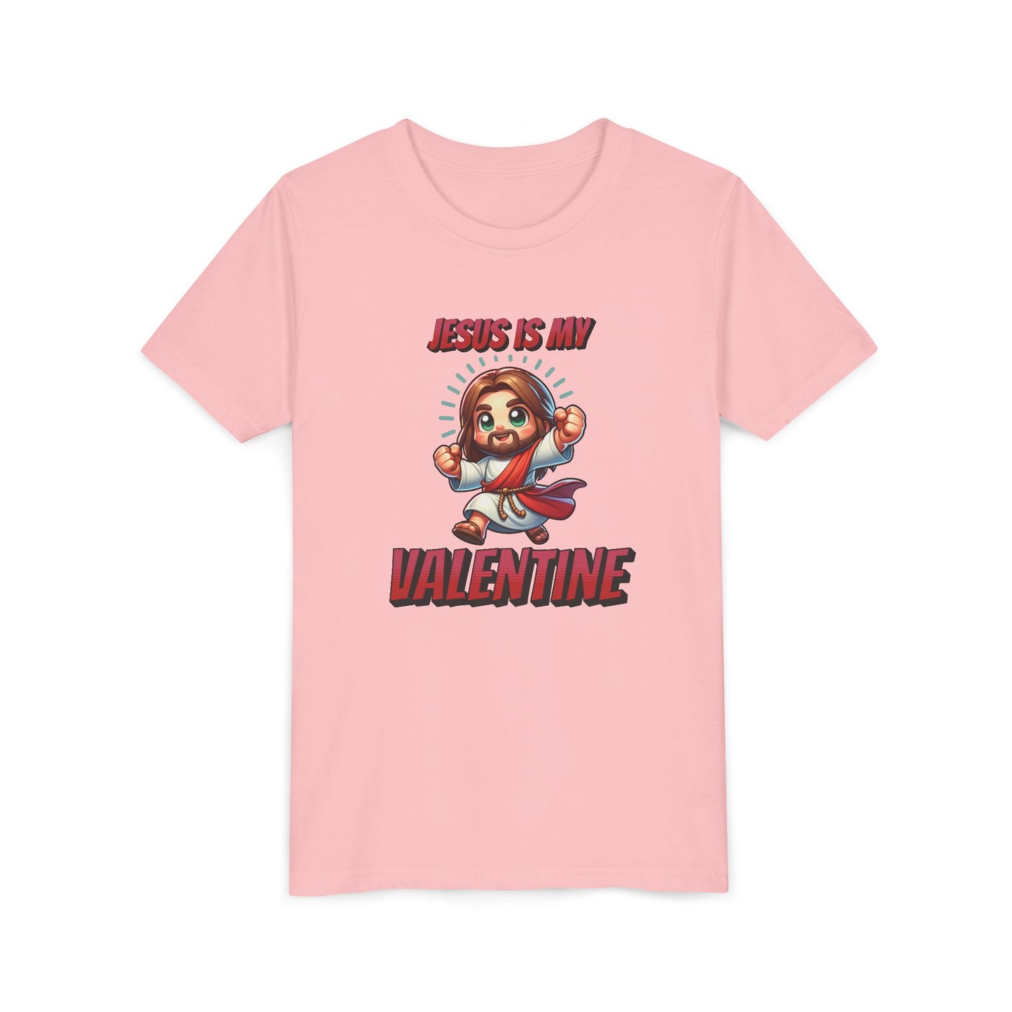 Jesus Is My Valentine Youth Tee, Cute Christian Shirt, Valentine's Day Gift, Kids Graphic Tee, Religious Youth Apparel