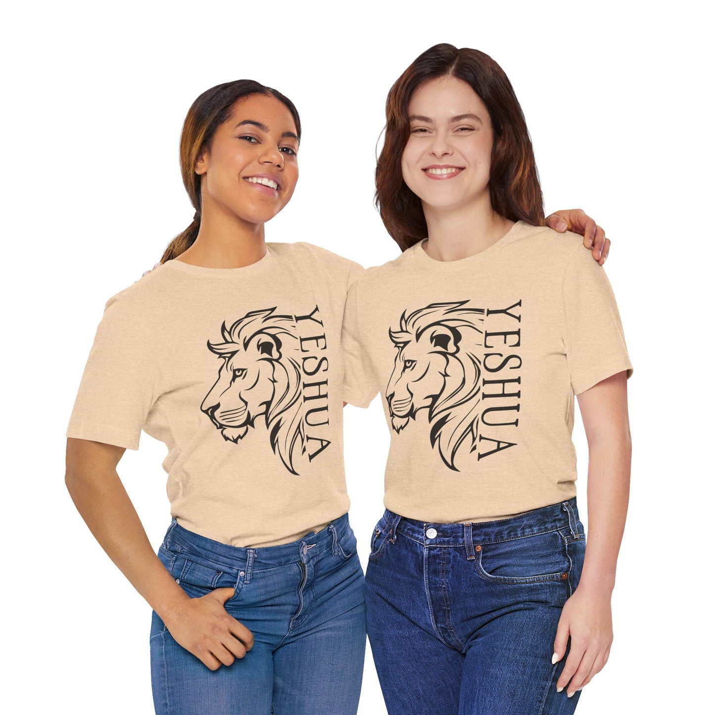 Yeshua Lion Tee Unisex Jersey Short Sleeve Tshirt, Hebraic Messianic Christian Apparel, Lion of Judah Shirt, Religious Graphic Tee, Biblical