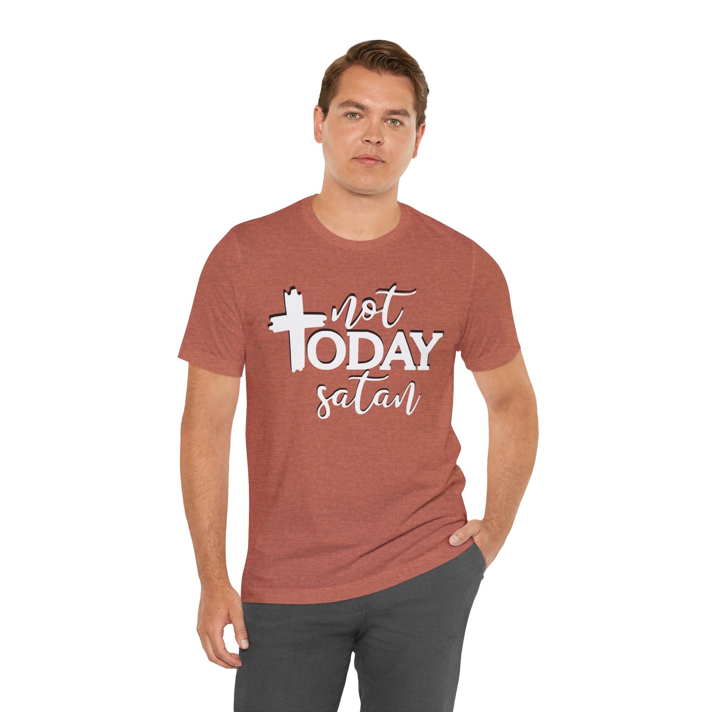 Bold Graphic Tee: Embrace the Sass with, "Not Today Satan" Graphic Tee, Funny T-Shirt, Vintage Tee, Sarcastic Shirt, Statement Tee