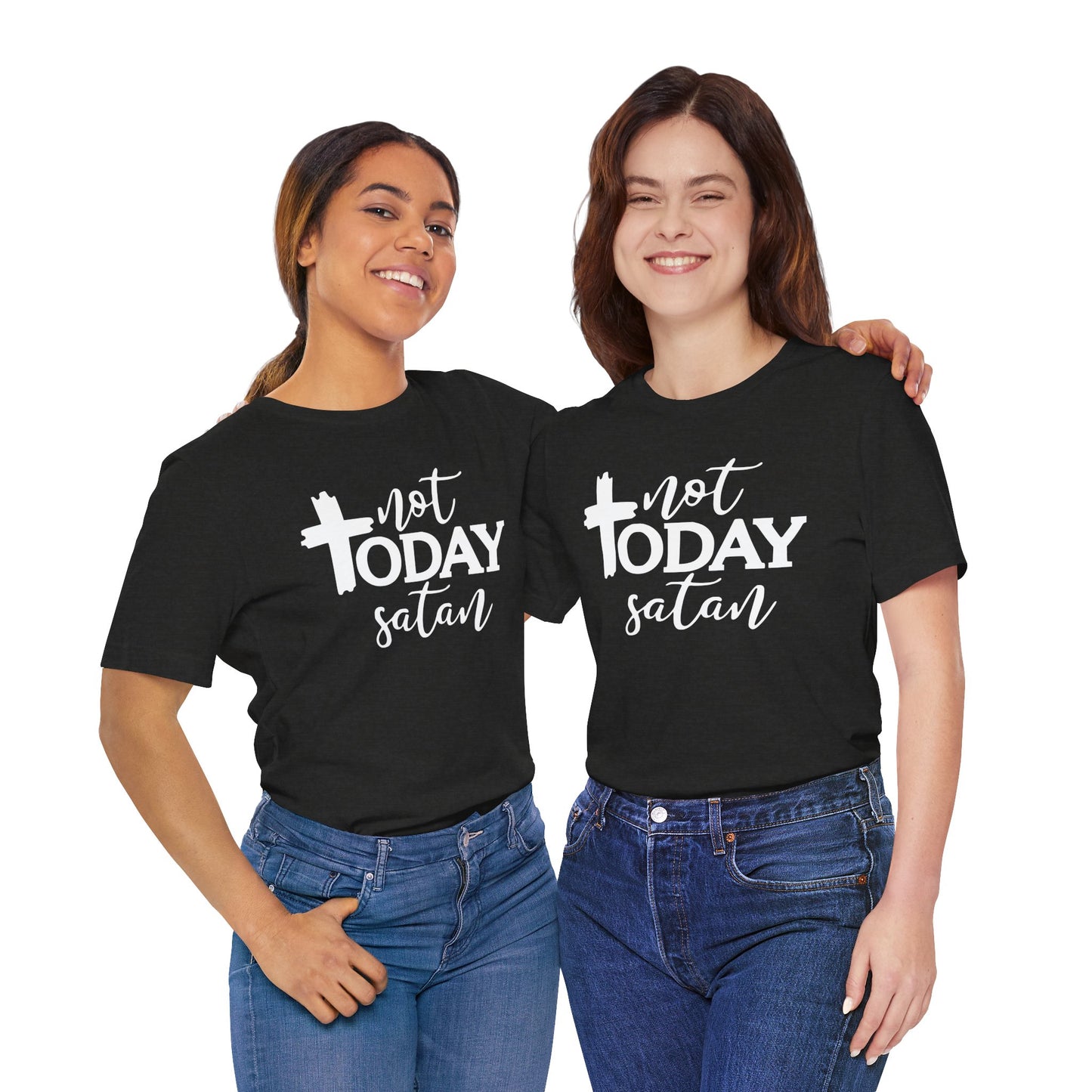 Bold Graphic Tee: Embrace the Sass with, "Not Today Satan" Graphic Tee, Funny T-Shirt, Vintage Tee, Sarcastic Shirt, Statement Tee