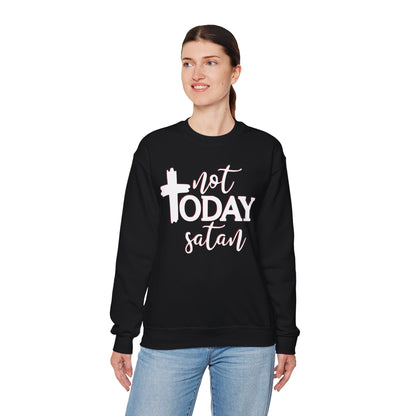 Sweatshirt, Not Today Satan, Anti-Satan, Funny Crewneck, Unisex Graphic Jumper, Gift for Him Her, Sarcastic Apparel