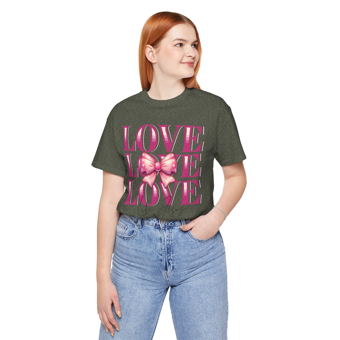 Love Like Jesus Tee, Cute Christian Shirt, Inspirational Tee, Gift for Her, Faith-Based Fashion, Summer Outfit