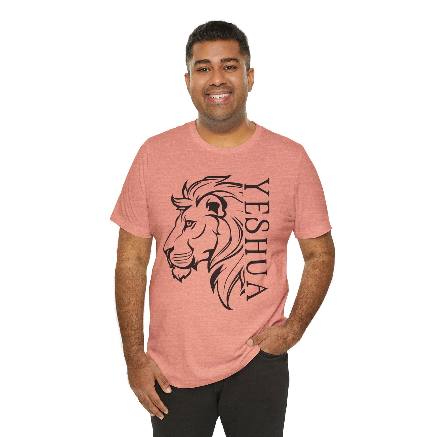 Yeshua Lion Tee Unisex Jersey Short Sleeve Tshirt, Hebraic Messianic Christian Apparel, Lion of Judah Shirt, Religious Graphic Tee, Biblical