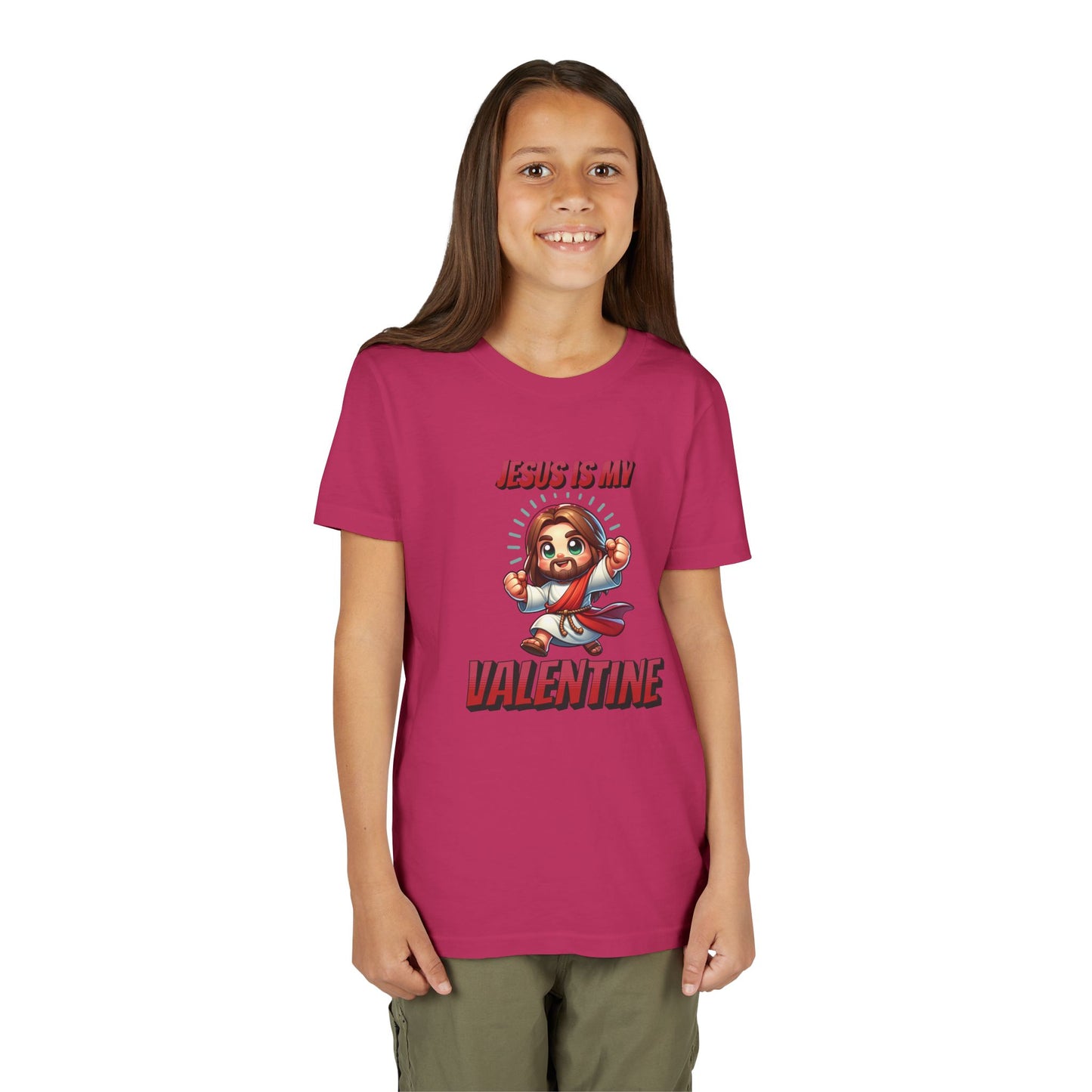 Jesus Is My Valentine Youth Tee, Cute Christian Shirt, Valentine's Day Gift, Kids Graphic Tee, Religious Youth Apparel