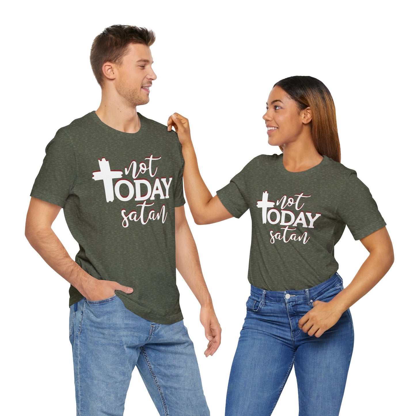 Bold Graphic Tee: Embrace the Sass with, "Not Today Satan" Graphic Tee, Funny T-Shirt, Vintage Tee, Sarcastic Shirt, Statement Tee