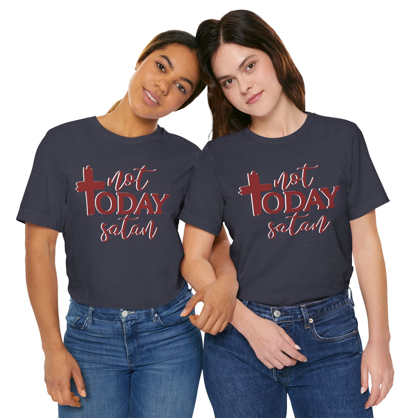 Bold Graphic Tee: Embrace the Sass with, "Not Today Satan" Graphic Tee, Funny T-Shirt, Vintage Tee, Sarcastic Shirt, Statement Tee