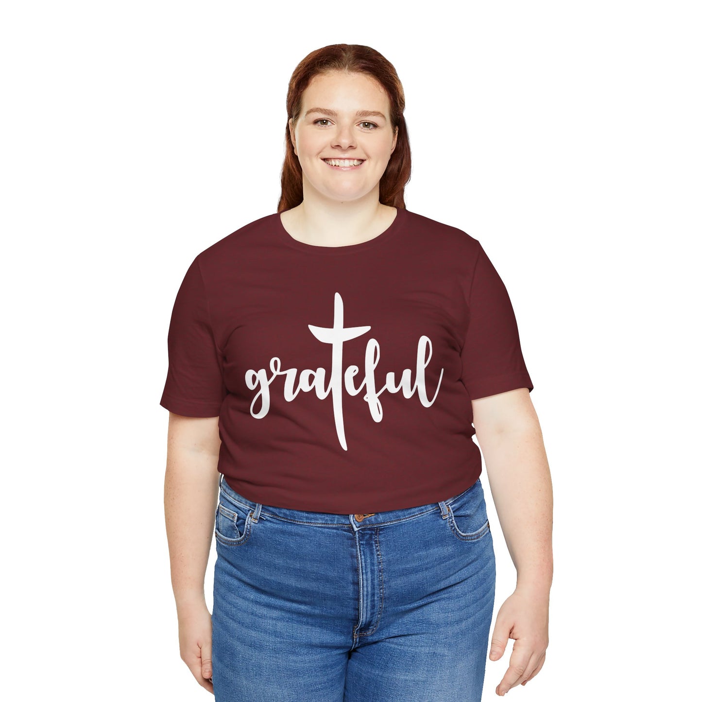 Grateful Cross Unisex Tee, Religious Shirt, Christian T-Shirt, Faith Apparel, Inspirational Top