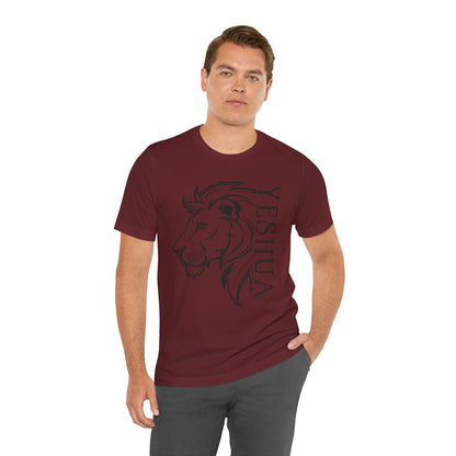 Yeshua Lion Tee Unisex Jersey Short Sleeve Tshirt, Hebraic Messianic Christian Apparel, Lion of Judah Shirt, Religious Graphic Tee, Biblical